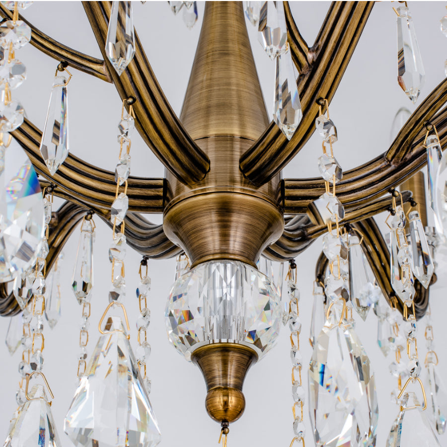 Ilumine Six Light Crystal Drop Chandelier