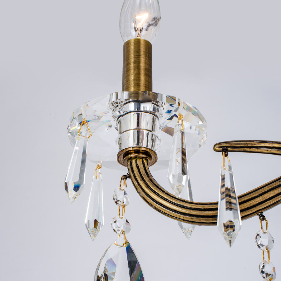 Ilumine Six Light Crystal Drop Chandelier