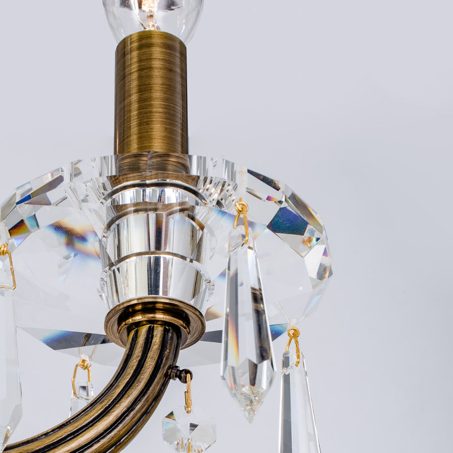 Ilumine Six Light Crystal Drop Chandelier
