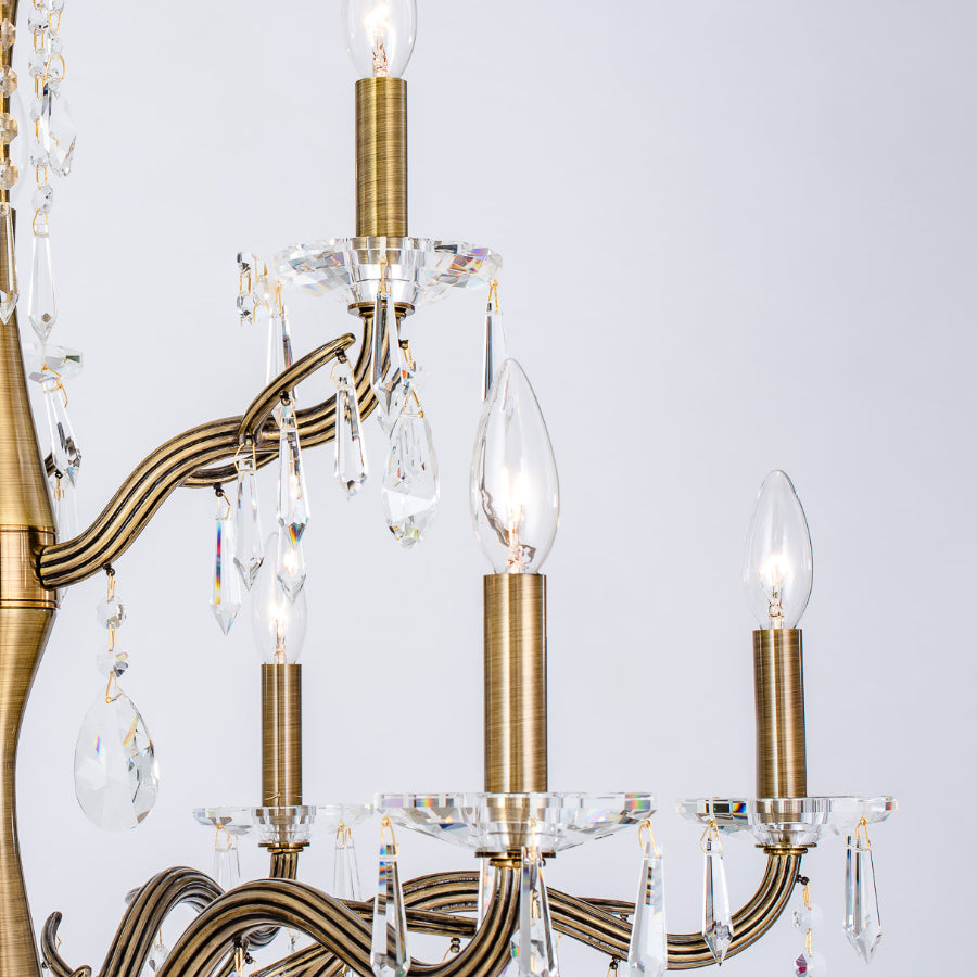 Ilumine Two Tier Drop Crystal Chandelier