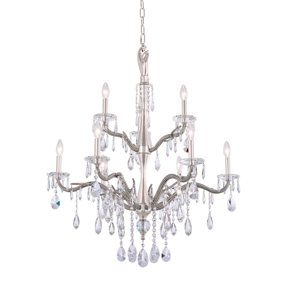 Ilumine Two Tier Drop Crystal Chandelier