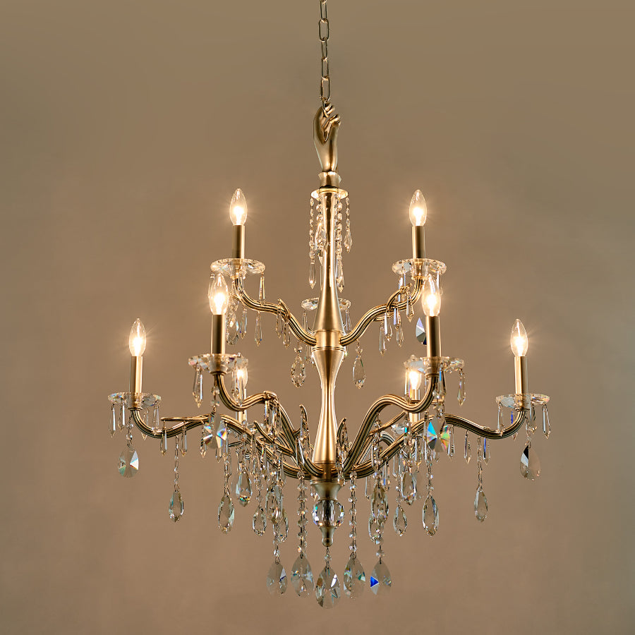 Ilumine Two Tier Drop Crystal Chandelier