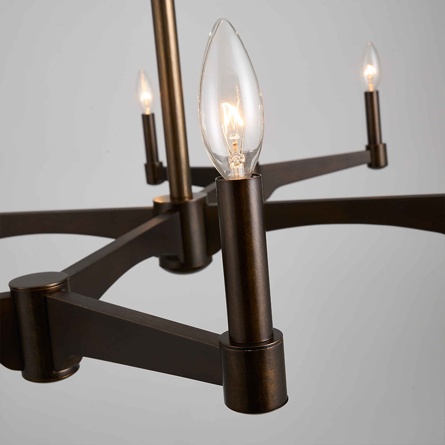 Stained Wood Chandelier